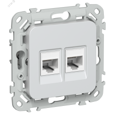 FLITE Розетка 2-местная компьютерная RJ45 категория 5Е UTP РК5е-2-0-ФлЖ жемчуг IEK