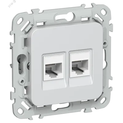 FLITE Розетка 2-местная компьютерная RJ45 категория 5Е UTP РК5е-2-0-ФлЖ жемчуг IEK