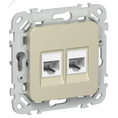 FLITE Розетка 2-местная компьютерная RJ45 категория 5Е UTP РК5е-2-0-ФлШ шампань IEK