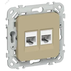 FLITE Розетка 2-местная компьютерная RJ45 категория 5Е UTP РК5е-2-0-ФлХ хаки IEK