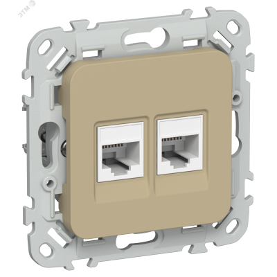 FLITE Розетка 2-местная компьютерная RJ45 категория 5Е UTP РК5е-2-0-ФлХ хаки IEK