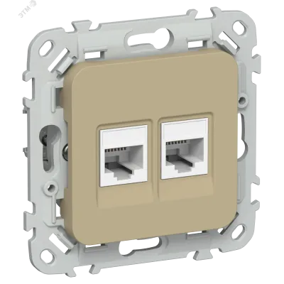 FLITE Розетка 2-местная компьютерная RJ45 категория 5Е UTP РК5е-2-0-ФлХ хаки IEK