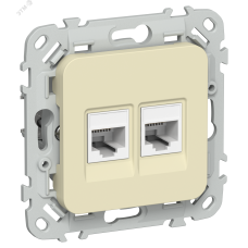 FLITE Розетка 2-местная компьютерная RJ45 категория 5Е UTP РК5е-2-0-ФлН навахо IEK