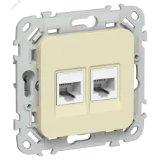 FLITE Розетка 2-местная компьютерная RJ45 категория 5Е UTP РК5е-2-0-ФлН навахо IEK