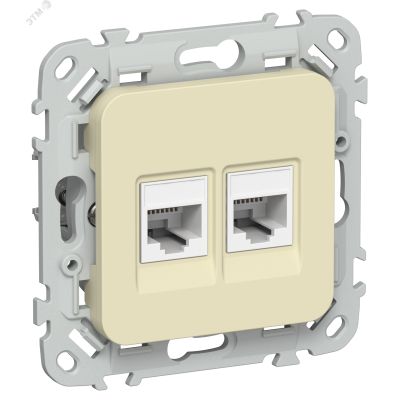 FLITE Розетка 2-местная компьютерная RJ45 категория 5Е UTP РК5е-2-0-ФлН навахо IEK