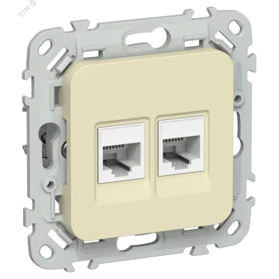 FLITE Розетка 2-местная компьютерная RJ45 категория 5Е UTP РК5е-2-0-ФлН навахо IEK