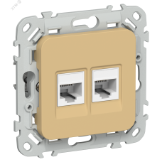 FLITE Розетка 2-местная компьютерная RJ45 категория 5Е UTP РК5е-2-0-ФлШм шамуа IEK