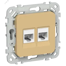 FLITE Розетка 2-местная компьютерная RJ45 категория 5Е UTP РК5е-2-0-ФлШм шамуа IEK