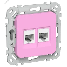 FLITE Розетка 2-местная компьютерная RJ45 категория 5Е UTP РК5е-2-0-ФлПр пурпурный IEK