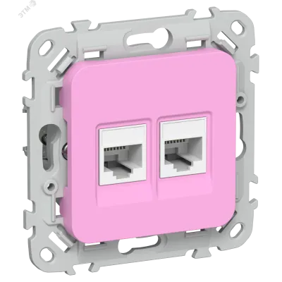 FLITE Розетка 2-местная компьютерная RJ45 категория 5Е UTP РК5е-2-0-ФлПр пурпурный IEK