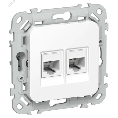 FLITE Розетка 2-местная компьютерная RJ45 категория 6 UTP РК6-2-0-ФлБ белый IEK