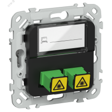 FLITE Розетка 2-местная оптоволоконная РОВ-2-ФлЧ черный IEK