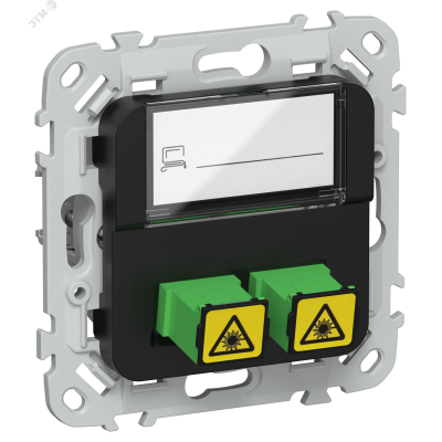 FLITE Розетка 2-местная оптоволоконная РОВ-2-ФлЧ черный IEK