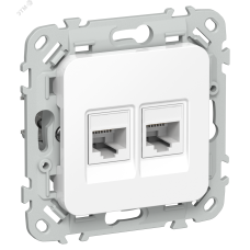 FLITE Розетка 2-местная RJ45/RJ11 категория 5Е/3 UTP РКТ5е/3-2-0-ФлБ белый IEK
