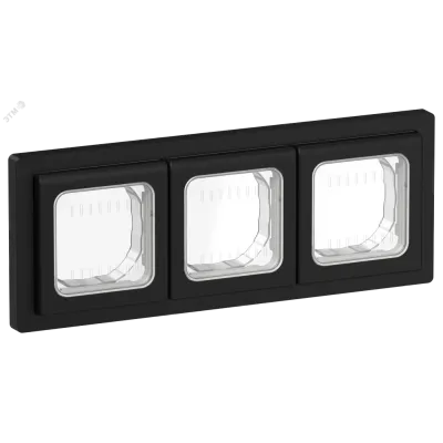 FLITE Рамка 3-местная IP55 Рпро-3-55-ФлЧ черный IEK