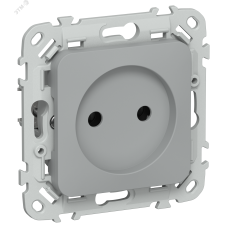 FLITE Розетка без заземления без защитных шторок безвинтовое крепление 10А РС01-1-ФлС серый IEK