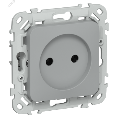 FLITE Розетка без заземления без защитных шторок безвинтовое крепление 10А РС01-1-ФлС серый IEK