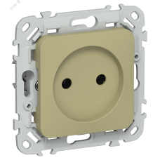 FLITE Розетка без заземления без защитных шторок безвинтовое крепление 10А РС01-1-ФлО оливковый IEK