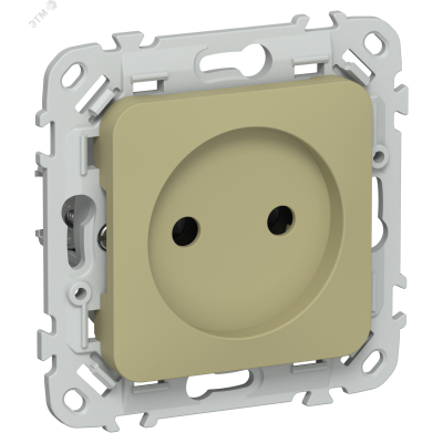 FLITE Розетка без заземления без защитных шторок безвинтовое крепление 10А РС01-1-ФлО оливковый IEK