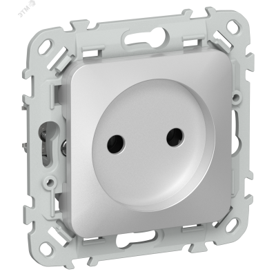 FLITE Розетка без заземления без защитных шторок безвинтовое крепление 10А РС01-1-ФлА алюминий IEK