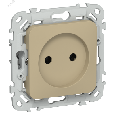 FLITE Розетка без заземления без защитных шторок безвинтовое крепление 10А РС01-1-ФлХ хаки IEK