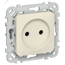 FLITE Розетка без заземления без защитных шторок безвинтовое крепление 10А РС01-1-ФлСл сливочный IEK