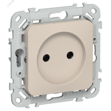 FLITE Розетка без заземления без защитных шторок безвинтовое крепление 10А РС01-1-ФлЛ льняной IEK