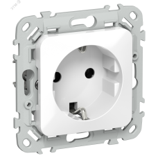 FLITE Розетка с заземлением без защитных шторок безвинтовое крепление 16А РС11-1-ФлБ белый IEK