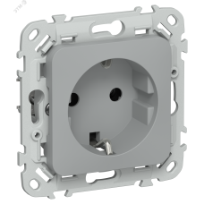 FLITE Розетка с заземлением без защитных шторок безвинтовое крепление 16А РС11-1-ФлС серый IEK