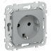 FLITE Розетка с заземлением без защитных шторок безвинтовое крепление 16А РС11-1-ФлС серый IEK