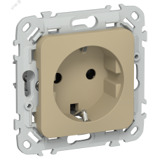 FLITE Розетка с заземлением без защитных шторок безвинтовое крепление 16А РС11-1-ФлХ хаки IEK
