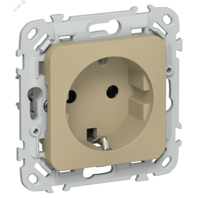 FLITE Розетка с заземлением без защитных шторок безвинтовое крепление 16А РС11-1-ФлХ хаки IEK
