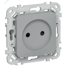 FLITE Розетка без заземления с защитными шторками безвинтовое крепление 10А РСш01-1-ФлС серый IEK
