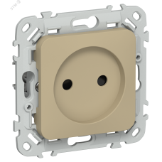 FLITE Розетка без заземления с защитными шторками безвинтовое крепление 10А РСш01-1-ФлХ хаки IEK