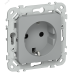 FLITE Розетка с заземлением с защитными шторками безвинтовое крепление 16А РСш11-1-ФлС серый IEK
