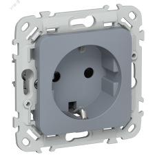 FLITE Розетка с заземлением с защитными шторками безвинтовое крепление 16А РСш11-1-ФлМ маренго IEK