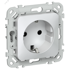 FLITE Розетка с заземлением с защитными шторками безвинтовое крепление 16А РСш11-1-ФлЖ жемчуг IEK