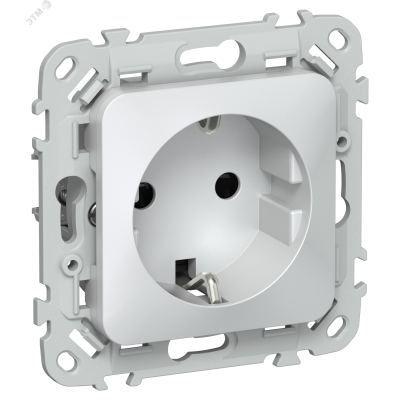 FLITE Розетка с заземлением с защитными шторками безвинтовое крепление 16А РСш11-1-ФлЖ жемчуг IEK
