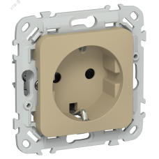FLITE Розетка с заземлением с защитными шторками безвинтовое крепление 16А РСш11-1-ФлХ хаки IEK