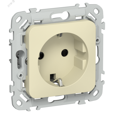 FLITE Розетка с заземлением с защитными шторками безвинтовое крепление 16А РСш11-1-ФлН навахо IEK