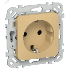 FLITE Розетка с заземлением с защитными шторками безвинтовое крепление 16А РСш11-1-ФлШм шамуа IEK