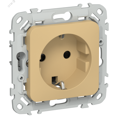 FLITE Розетка с заземлением с защитными шторками безвинтовое крепление 16А РСш11-1-ФлШм шамуа IEK