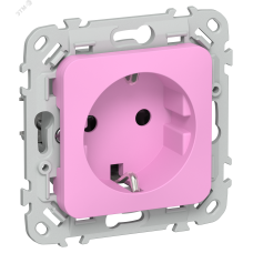 FLITE Розетка с заземлением с защитными шторками безвинтовое крепление 16А РСш11-1-ФлПр пурпурный IEK