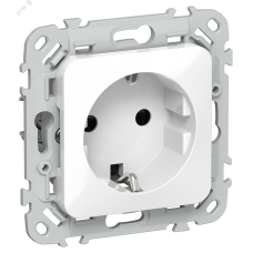 FLITE Розетка с заземлением с защитными шторками 16А РСш11-0-ФлБ белый IEK