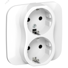 FLITE Розетка 2-местная с заземлением без защитных шторок безвинтовое крепление 16А в сборе РС12-1-А-ФлБ белый IEK