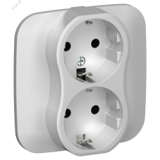 FLITE Розетка 2-местная с заземлением без защитных шторок безвинтовое крепление 16А в сборе РС12-1-А-ФлА алюминий IEK