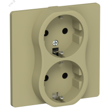 FLITE Розетка 2-местная с заземлением без защитных шторок безвинтовое крепление 16А в сборе РС12-1-К-ФлО оливковый IEK