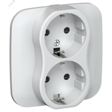 FLITE Розетка 2-местная с заземлением с защитными шторками безвинтовое крепление 16А в сборе РСш12-1-А-ФлЖ жемчуг IEK