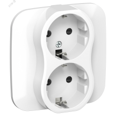 FLITE Розетка 2-местная с заземлением с защитными шторками 16А в сборе РСш12-0-А-ФлБ белый IEK