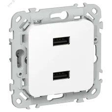 FLITE Розетка USB A+A 3,1А РЮ-2-ФлБ белый IEK